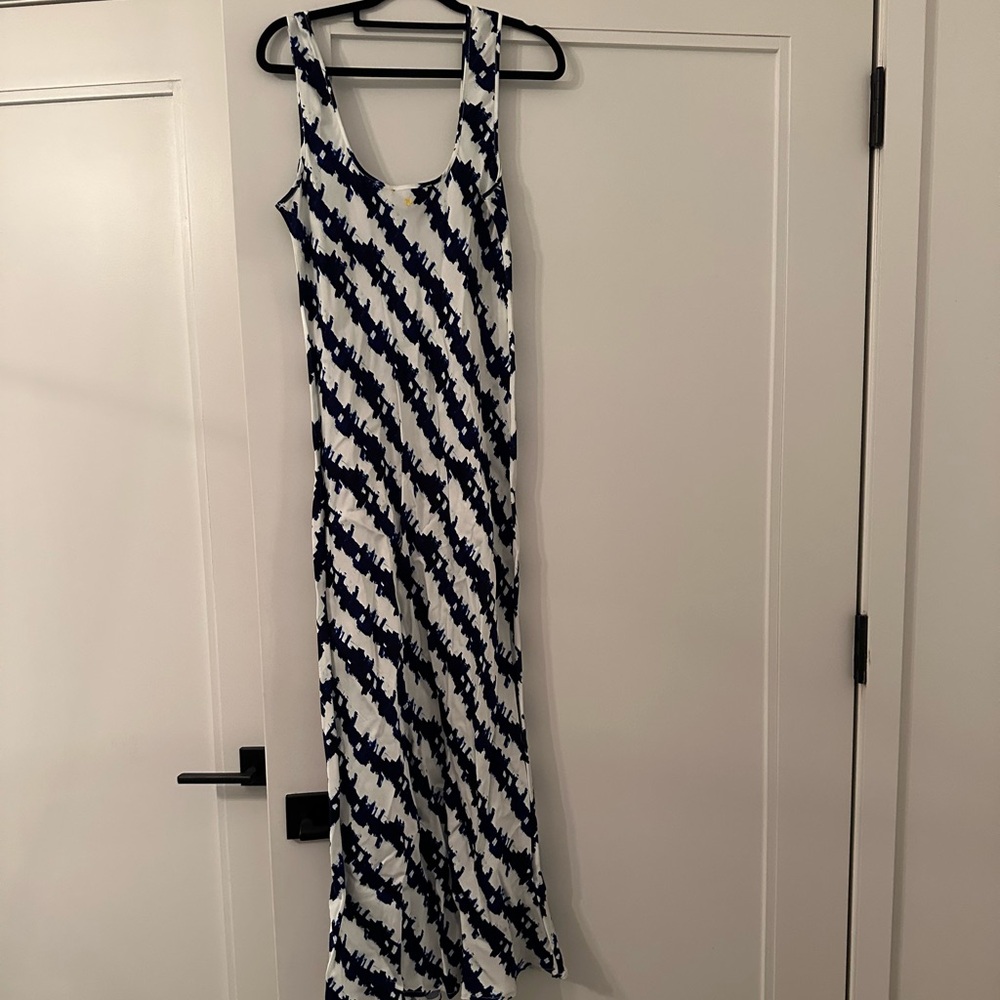 NWOT Kerri Rosenthal Printed Slip Midi Dress Blue - Picture 2 of 4